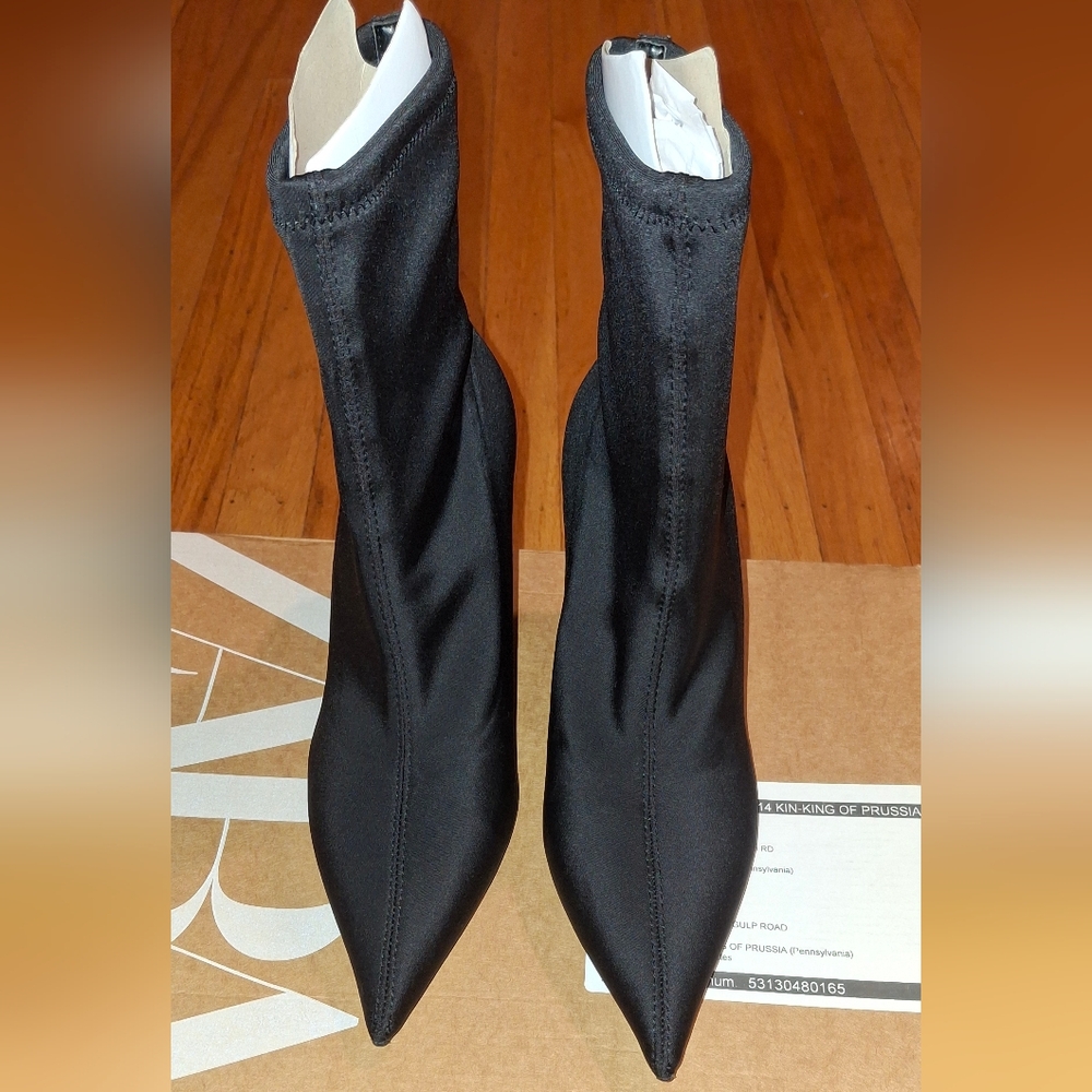 Zara Black Wedge Heel Women's Ankle Boots